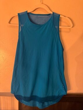 lululemon athletica Teal Blue Sleeveless Mesh-Back Tank